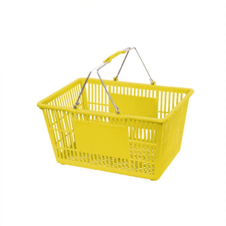 plastic collapsible shopping basket with metal hand