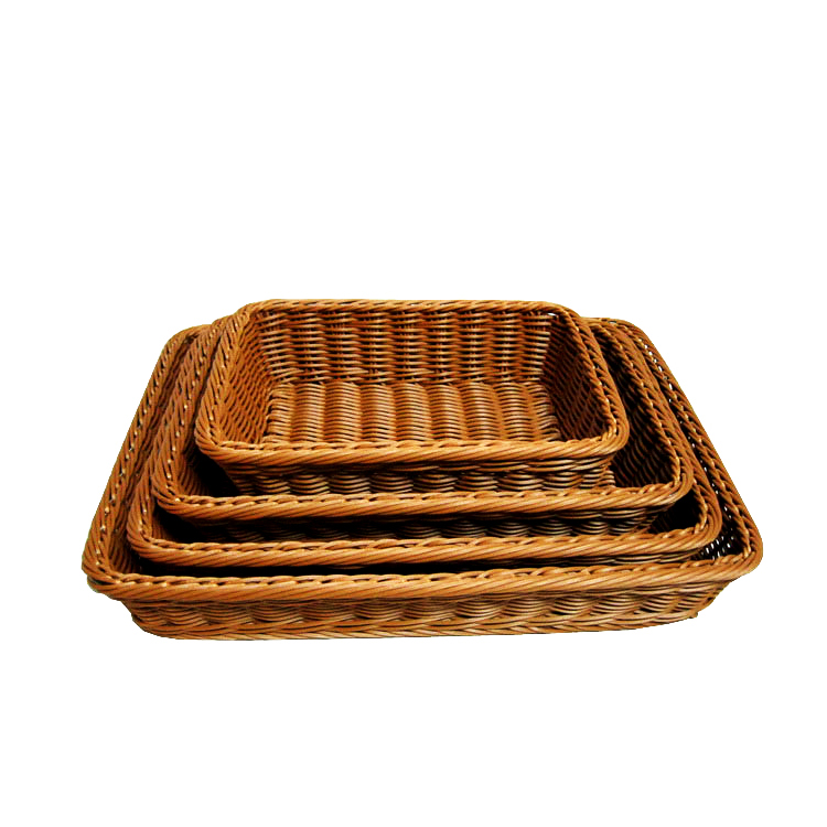 food grade plastic PP rattan display basket for fruit and bread Buy